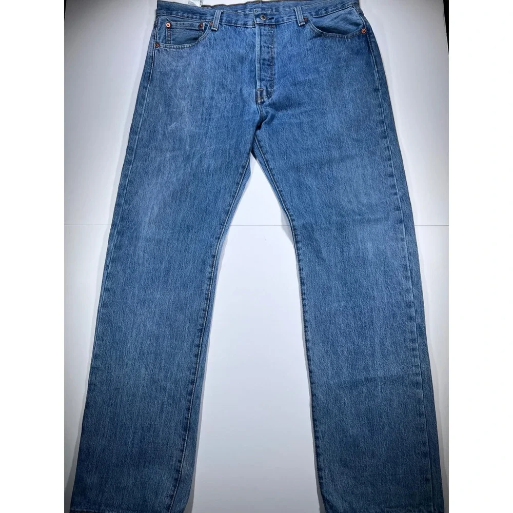 Levi's 501 Original Fit Jeans Mens 36x34 Blue Straight Leg Button Fly Denim